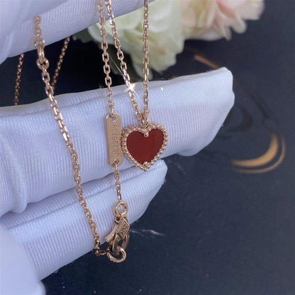 [✨ROSE💎]SWEET CLOVER CARNELIAN HEART NECKLACE