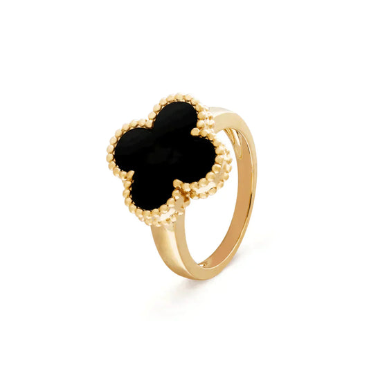 [✨ROSE💎]CLOVER ONYX RING