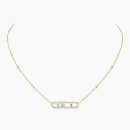 [✨ROSE💎] Move Pave_ Rose Gold Diamond Necklace