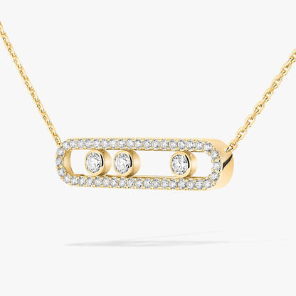 [✨ROSE💎] Move Pave_ Rose Gold Diamond Necklace
