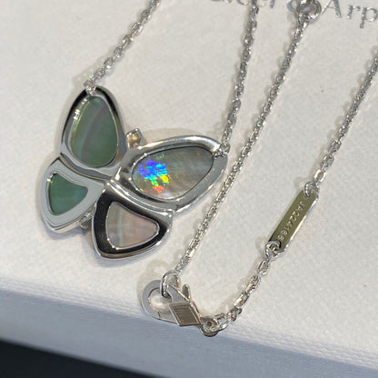 [✨ROSE💎]LARGE BUTTERFLY SILVER PENDANT DIAMOND NECKLACE