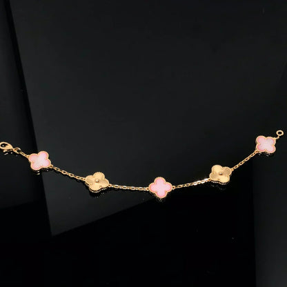 [✨ROSE💎] CLOVER 5 MOTIFS  PINK MOP BRACELET COLLECTION