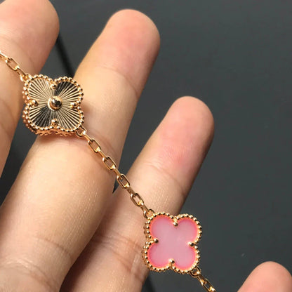 [✨ROSE💎] CLOVER 5 MOTIFS  PINK MOP BRACELET COLLECTION