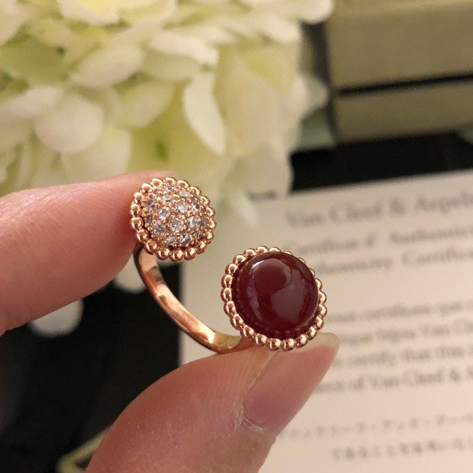 [✨ROSE💎]PERLEE COULEURS DIAMOND ROSE GOLD BETWEEN THE FINGER RING