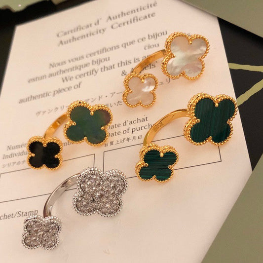 [✨ROSE💎]CLOVER BETWEEN THE FINGER RING