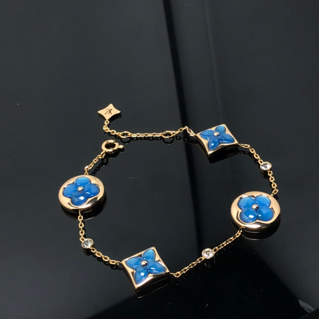 [✨ROSE💎]STAR AND SUN 4 MOTIF BLUE BRACELET
