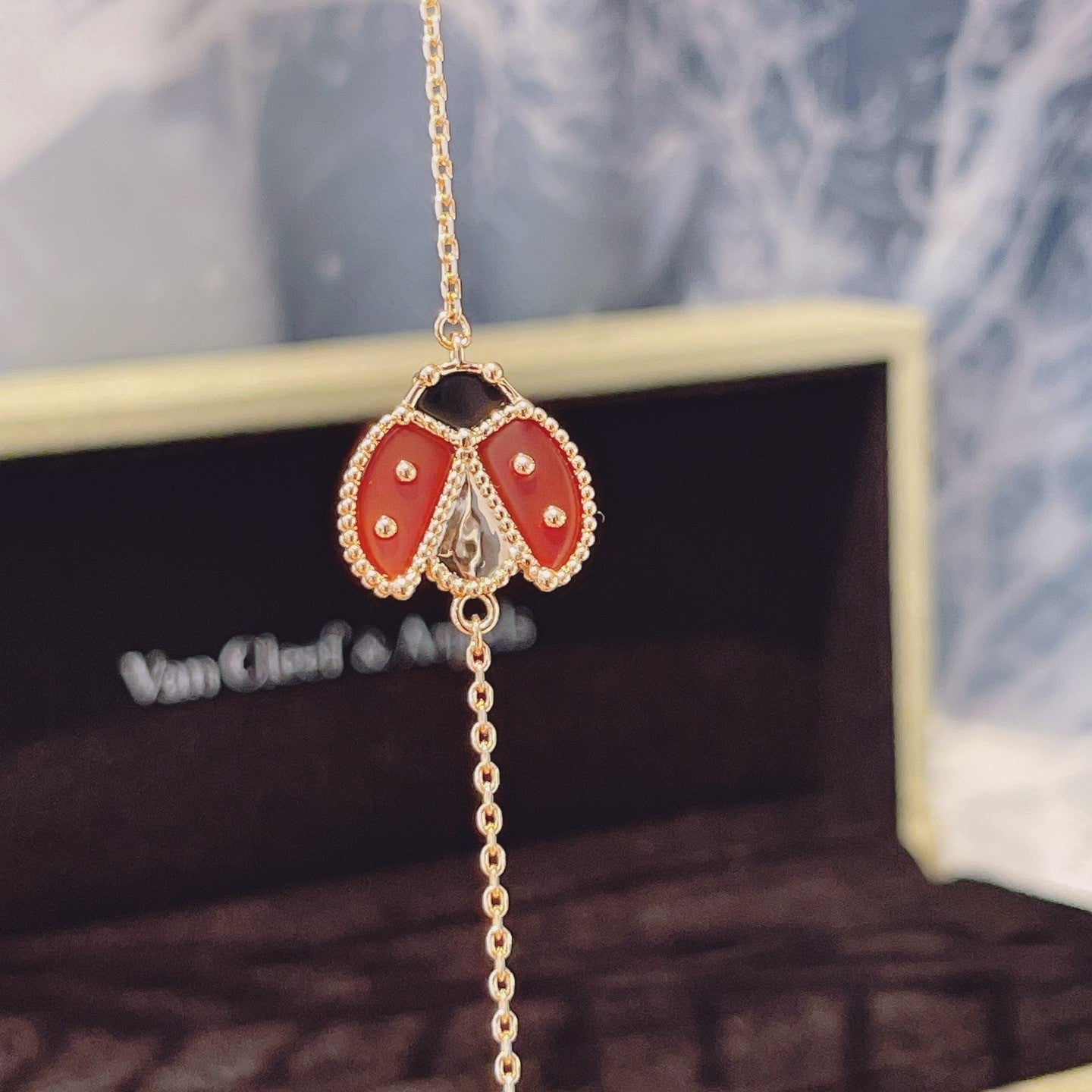 [✨ROSE💎]LUCKY SPRING 1 MOTIF PINK GOLD BRACELET