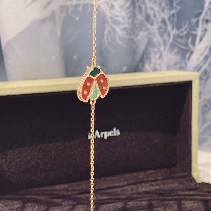 [✨ROSE💎]LUCKY SPRING 1 MOTIF PINK GOLD BRACELET