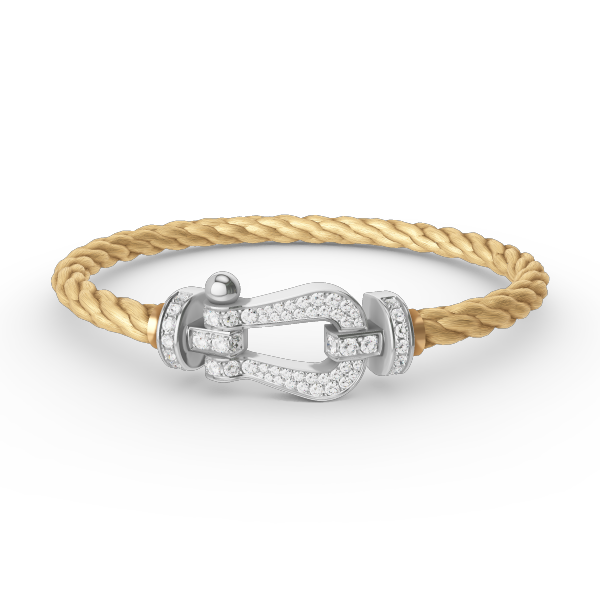 [✨ROSE💎]FORCE LARGE HORSESHOE FULL DIAMOND BRACELET SILVER