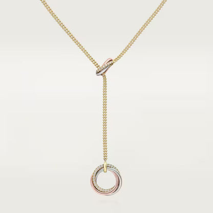 [✨ROSE💎]TRINITY DIAMONDS NECKLACE