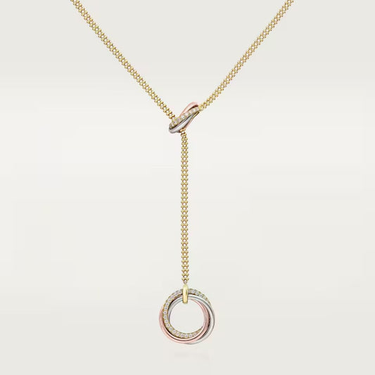 [✨ROSE💎]TRINITY DIAMONDS NECKLACE