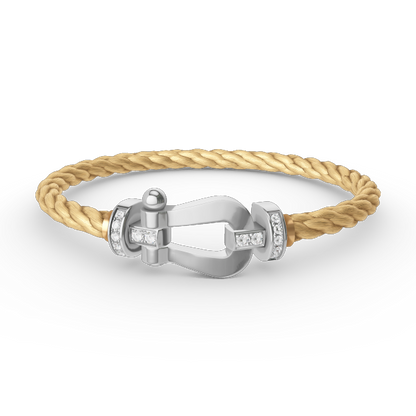 [✨ROSE💎]FORCE LARGE HORSESHOE HALF DIAMOND BRACELET SILVER