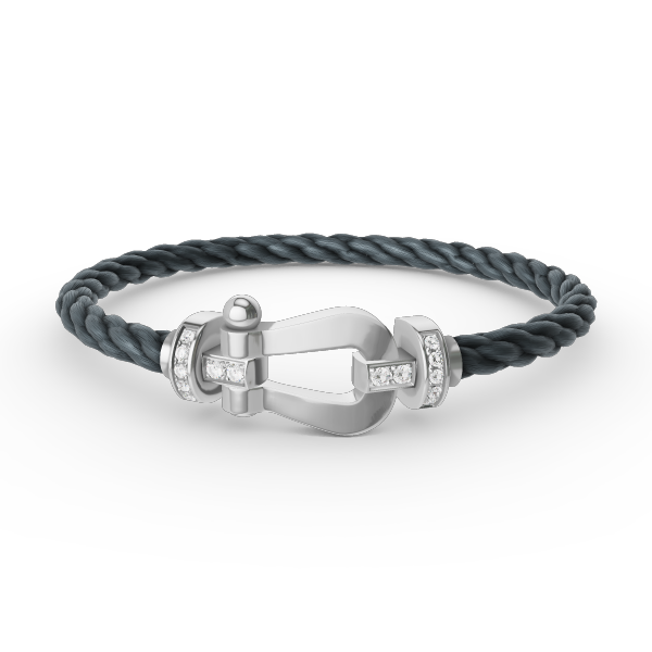 [✨ROSE💎]FORCE LARGE HORSESHOE HALF DIAMOND BRACELET SILVER
