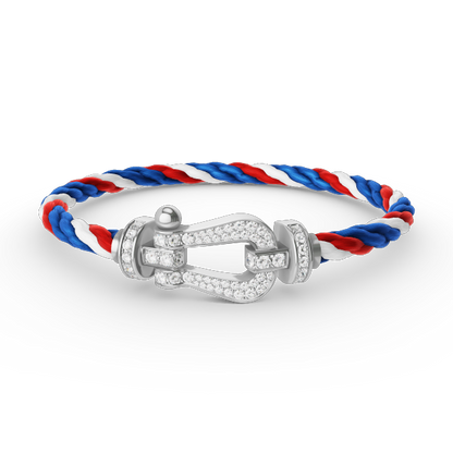 [✨ROSE💎]FORCE LARGE HORSESHOE FULL DIAMOND BRACELET SILVER