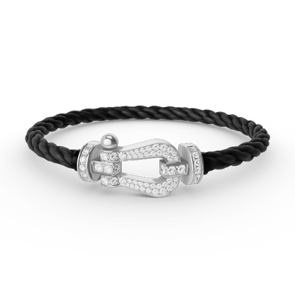 [✨ROSE💎]FORCE LARGE HORSESHOE FULL DIAMOND BRACELET SILVER