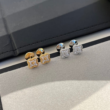 [✨ROSE💎]CLOVER MINI DIAMOND STUD EARRINGS