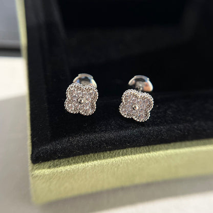 [✨ROSE💎]CLOVER MINI DIAMOND STUD EARRINGS