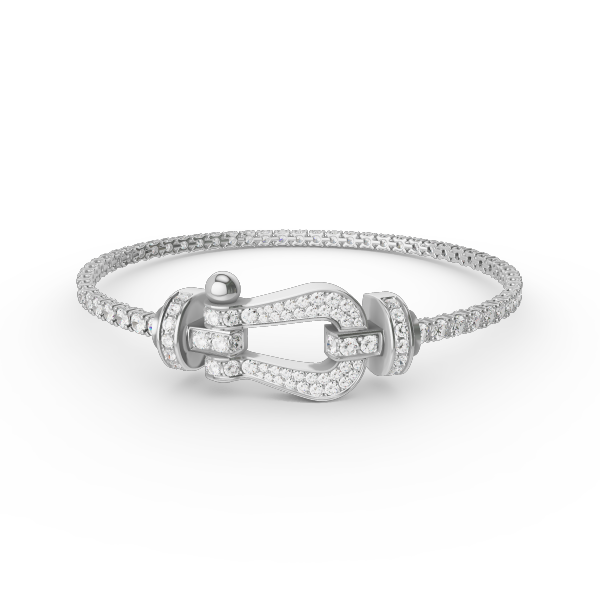 [✨ROSE💎]FORCE  LARGE HORSESHOE FULL DIAMOND TENNIS BRACELET