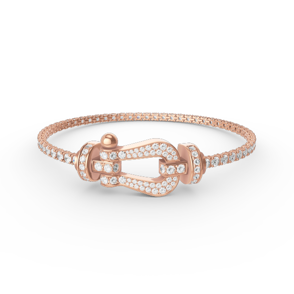 [✨ROSE💎]FORCE  LARGE HORSESHOE FULL DIAMOND TENNIS BRACELET