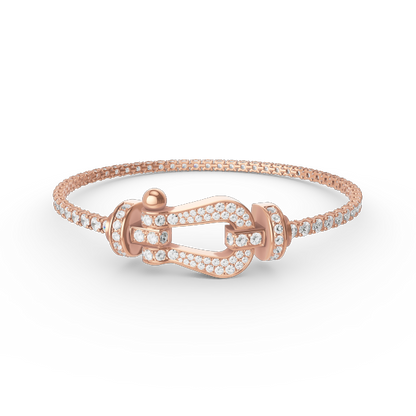 [✨ROSE💎]FORCE  LARGE HORSESHOE FULL DIAMOND TENNIS BRACELET