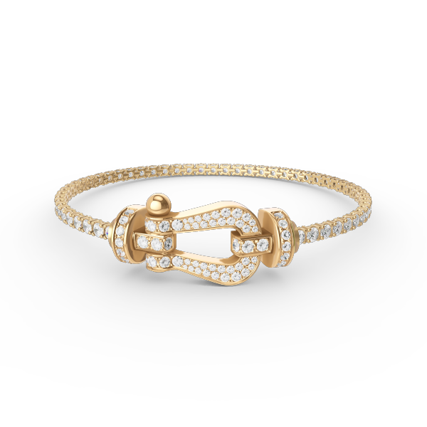 [✨ROSE💎]FORCE  LARGE HORSESHOE FULL DIAMOND TENNIS BRACELET