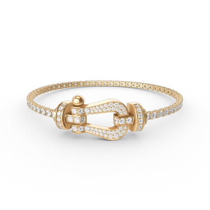 [✨ROSE💎]FORCE  LARGE HORSESHOE FULL DIAMOND TENNIS BRACELET